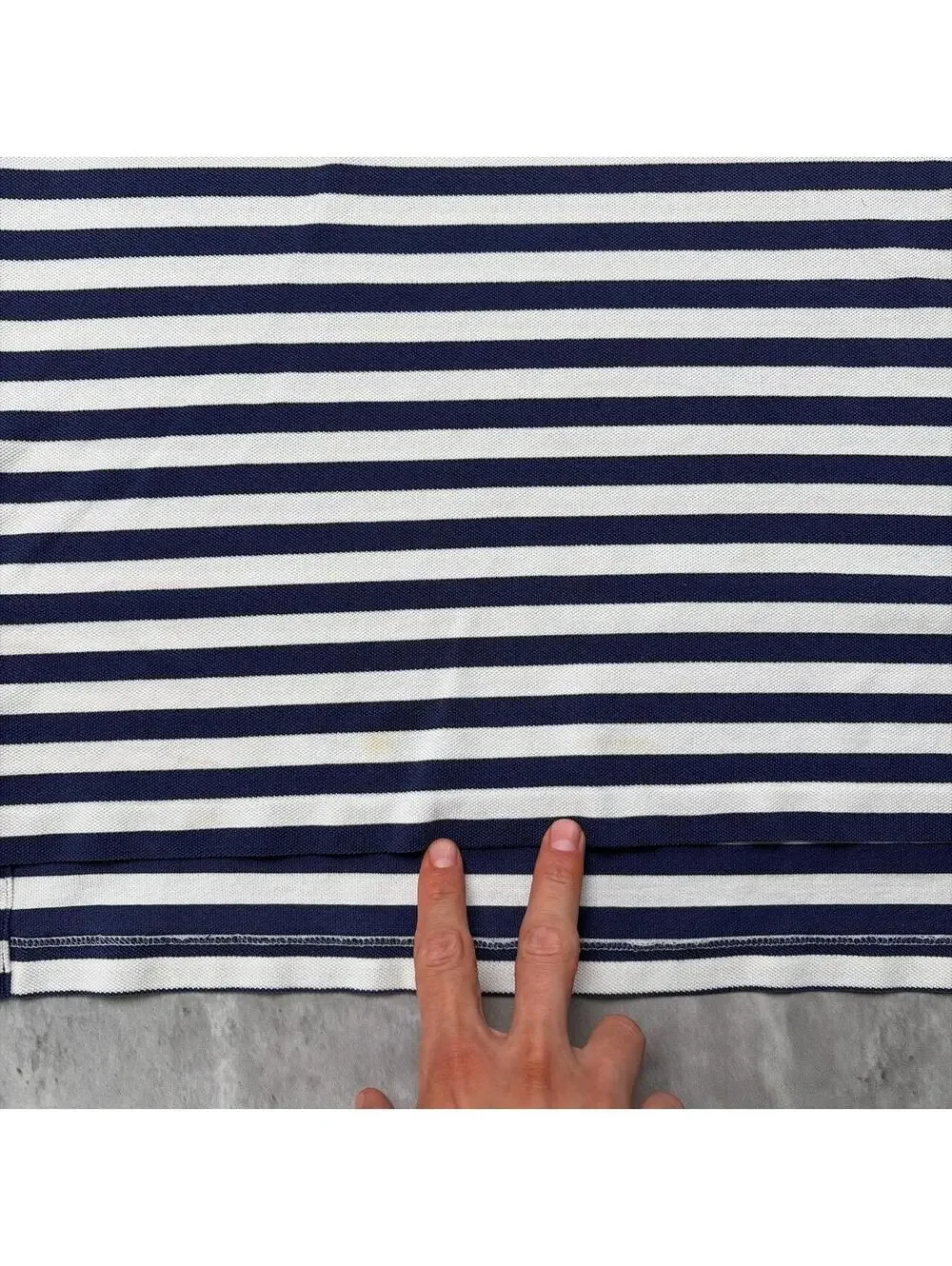 Vintage 90’s Navy Polo Ralph Lauren Grunge Striped Polo Shirt